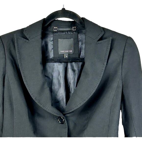 The Limited Jacket Womens 0 Black 3 Button Long Sleeve Single Breasted Blazer - Picture 2 of 11